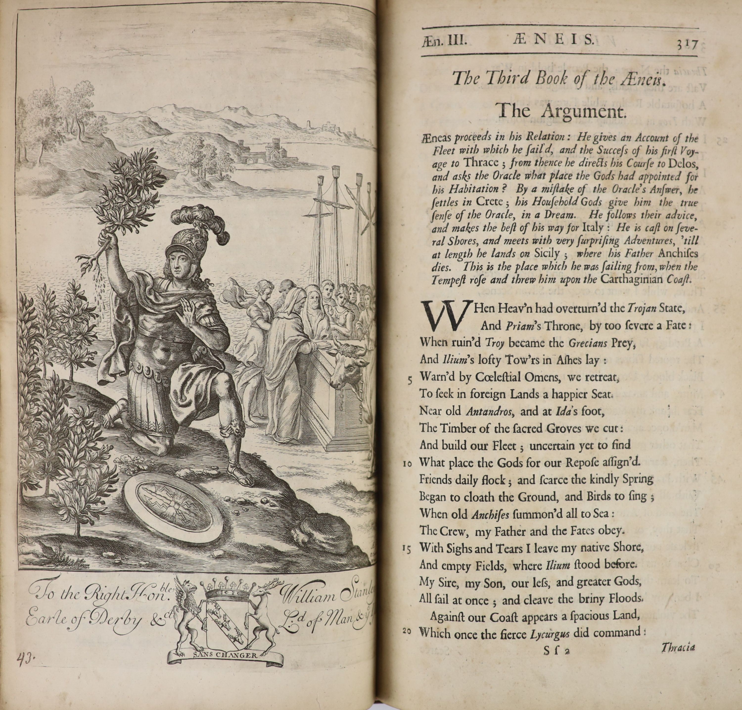 Dryden, John - The Works of Mr John Dryden. The Fourth Volume. Being his Translation of Virgils Pastorals, Georgics, and Aeneis ... 3rd edition. pictorial engraved & printed titles